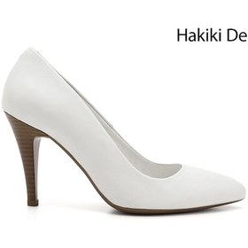 Resim Gönderi R Beyaz Antik Sivri Burun İnce Topuklu Hakiki Deri Stiletto Beyaz 