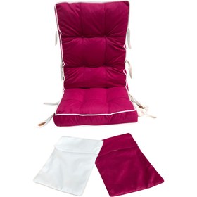 Resim Reyo Home Sallanan Sandalye Minderi Kapitone Çift Cepli Bordo Krem 