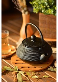 Resim Taşev Linden Sümbül Siyah Döküm Demlik 750 ML Siyah 