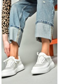 Resim Fox Shoes S274048509 Beyaz Taşlı Kadın Spor Ayakkabı Sneakers Beyaz 