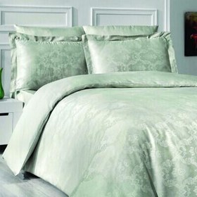 Resim Maxstyle Jakarlı Saten Evgenia Küf Yeşili Double Nevresim Takımı 
