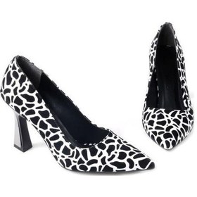 Resim Papuçcity Dnz 03014 8,5 Cm Topuklu Kadın Desenli Stiletto Ayakkabı 001 