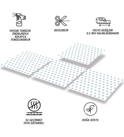 Resim Kendinden Yapışkanlı Yonca Desenli Pvc Karo 30X30 cm (33 Adet) 3m2 