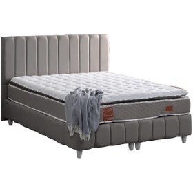 Resim Narva Çift Kişilik Baza Başlık Real Pedli Yatak Seti Gri 180 x 200 