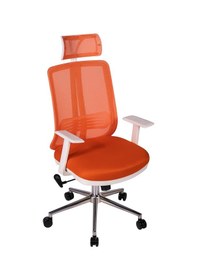 Resim Ofisbazaar Up Beyaz Fileli Yönetici Koltuğu Ergonomik Başlıklı Ofis Koltuğu Turuncu Turuncu 