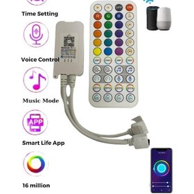 Resim Hazarled Tuya Destekli Wifi Kontrollü RGB Şerit Led Kontrol Cihazı 5-24V 