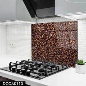 Resim Olinpa Cam Ocak Arkası Koruyucu | Kahve Çekirdeği Desenli 