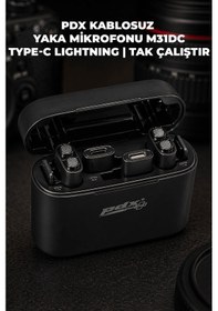 Resim Pdx Kablosuz Yaka Mikrofonu M31dc Type-c Ve Lightning Uyumlu 