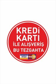 Resim cicigünler Kredi Kartı Ile Alışveriş Bu Tezgahta Pazarcı Kredi Kartı Geçerlidir Levhası 