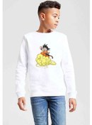 Resim Anime Dragon Ball Baskılı Unisex Çocuk Beyaz Sweatshirt (534752941) 