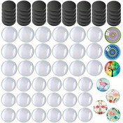 Resim 100 adet Buzdolabı El Sanatları Cam Yuvarlak Mıknatıs, 50 adet Cam Etiket ve 50 adet Sabitleme Etiketi İçerir, Buzdolabı El Sanatları için Şeffaf Cam Yuvarlak Mıknatıs, Dekoratif Mıknatıs, 3D Ofis Mıknatısı, Mutfak Ofis Beyaz Tahta Depolama Dolabı ve Bulaşık Makinesi Kişiselleştirilmiş Buzdolabı Mıknatısı, Mutfak Dekorasyonu, Ev Dekorasyonu 