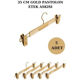 Resim 5 Adet Plastik Gold Kaplama Pantolon Askısı Etek Askısı Altın 