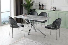 Resim Polo Çapraz High Gloss 90x180 CM Yemek Masası ve Sandalye Takımı 