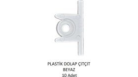 Resim Plastik PVC Sineklik Kapı Çıtçıtı (Tutucu) 10 Adet Beyaz 