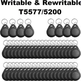 Resim Çoklu Miktar Paketi 125KHz RFID Anahtar Fobu Etiketleri, T5577 Yeniden Yazılabilir Yakınlık Kimlik Kartı Tokenleri, Evrensel RFID Anahtar Etiketleri, Erişim Kontrol Sistemleri için, Kapı Kilitleri, Tuş Takımı Girişi için Önceden Numaralandırılmış 