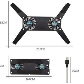 Resim Go İthalat Katlanabilir Laptop Soğutucu 2 Fanlı 