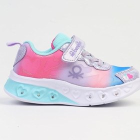 Resim Benetton İthal Mavi Lila Işıklı Çocuk Spor Ayakkabı Bnı-10127 001 