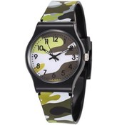 Resim Yeşil Su Geçirmez Askeri Kamuflaj Çocuk Izle Kız Erkek Çocuklar İçin Moda Kuvars Saatler Çocuk Hediye 