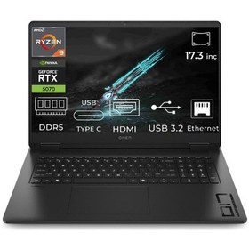 Resim HP Omen 17-DB1003NT C67G1EA-K18 Ryzen Aı 9 365 96 GB 2 TB + 2 TB SSD 8 GB RTX5070 17.3" Dos Dizüstü Bilgisayar 