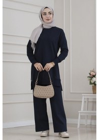 Resim Bisiklet Yaka Yanı Fermarlı Takım-lacivert-5637 Lacivert 