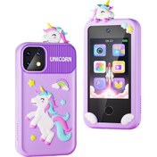 Resim Vkemall Çocuklar İçin Akıllı Telefon P1 Plus: 2.8" Ips Ekran, 96mp Kamera, Müzik, Oyunlar, Abc Öğrenme Ve Ebeveyn Kontrolü Mor-unicorn 