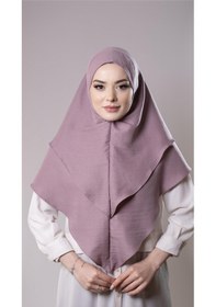Resim Hürrem Bone Violet Pratik Hazır Geçmeli Tesettür Eşarp Pamuk Caz Kumaş Çift Katlı Düz Hijab 2303 21 