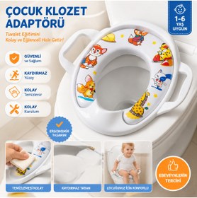 Resim Primeaks Çocuk Klozet Adaptörü Kaydırmaz Tuvalet Eğitim Oturağı Ergonomik ve Kolay Temizlenebilir 