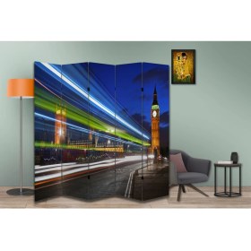 Resim Şehir Temalı Özel Tasarım Paravan Room Divider 180 x 200 cm 