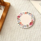 Resim 6 Paket Renkli Çiçekli Çelenk Mantar Bardak Altlığı - Isıya Dayanıklı, Su Geçirmez, Dayanıklı, Mükemmel Minimalist Ev Dekor Hediyesi, Noel, Cadılar Bayramı, Paskalya, Hanuka, Şükran Günü İçin Benzersiz Tasarım 