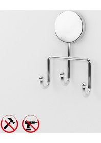 Resim Alper Banyo İris Krom Yapışkanlı Üçlü Banyo Mutfak Askısı - İster Yapışkanlı İster Montajlı 