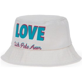 Resim U.S. Polo Assn. Kız Çocuk Beyaz Slogan Baskılı Bucket Şapka 50312316-VR013 