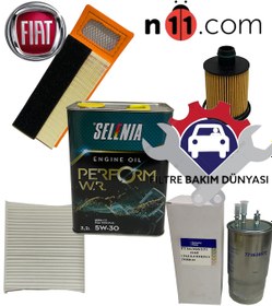Resim Fiat Linea Fiorino 1.3 Multijet Euro 5 Filtre Bakım Seti Selenia M.Y 