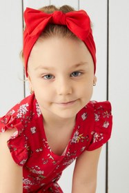 Resim Babygiz El Yapımı Yumuşak Fiyonk Bağlamalı Doğal Pamuklu Penye Bebek Çocuk Kız Bandana ELİT SERİ 