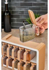 Resim 12&apos Li Standlı Kaşıklı Baharatlık Seti 