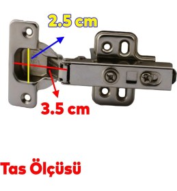 Resim Nzb Mobilya Kapak Kapağı Mutfak Vestiyer Kiler Dolabı Metal Düz Krom Pistonlu Tas Menteşe 