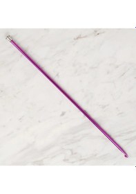 Resim Abarta 6,0mm Renkli Metal Uzun Gagalı Örgü Şiş Tunus Tığ 35cm-mor 1 Adet 