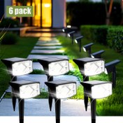 Resim 6 adet Güneşli Dış Mekan Yol Işıkları, 38 LED, 3 Mod, IP44 Su Geçirmez, Bahçe ve Tatil Dekoru için Spot Aydınlatma Vurgusu - Peyzaj, Yürüyüş Yolları ve Yollar için Mükemmel (Soğuk Beyaz), Güneşli Dış Mekan Işıklar 