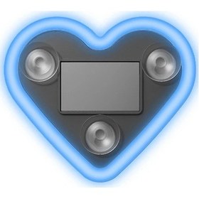 Resim Elmpaly Araba Kalp Şekilli Güneş Enerjili Led Neon Işık Mavi İç Aydınlatma Aksesuarı 