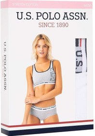 Resim U.S. Polo Assn. Kadın Gri Melanj Büstiyer Şort Takım 66255 Gri 