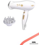 Resim GoldMaster Esin Beyaz Desenli 2000 Waat Hız ve Kademeli Isı Ayarlı Saç Kurutma Makinesi GM115 