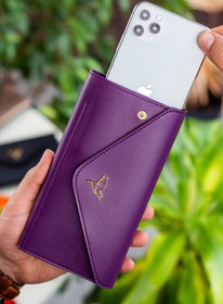 Resim Garbalia Envelope Telefon Ve Bozuk Para Bölmeli Zarf Model Mor (MÜRDÜM) Cüzdan 
