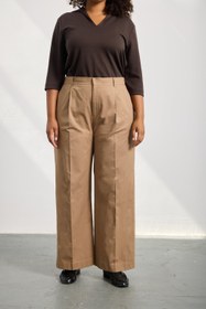 Resim VINCENT Geniş Paça Pantolon Camel - Camel / 46 