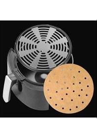 Resim 100 Adet Air Fryer Pişirme Kağıdı Tek Kullanımlık Hava Fritözü Yuvarlak Delikli Model 
