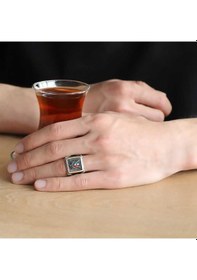 Resim Hk Gümüş Erkek Yüzük Osmanlı Devlet Armalı Gümüş Takı Hediyelik Ürünler-201345 Çok Renkli 