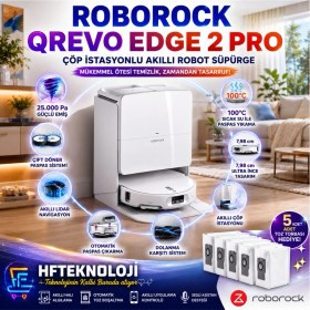 Resim Roborock 25.000 Pa Emiş Gücü ,290 Dk Çalışma Süresi ile Qrevo Edge 2 Pro Çöp Istasyonlu Akıllı Robot Süpürge 