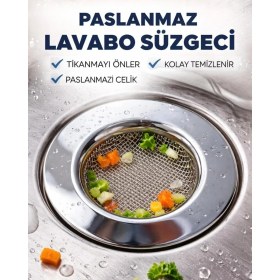 Resim Senz Paslanmaz Çelik Lavabo Süzgeçi Çap 7.5 cm Süzgeç 4 cm 
