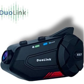Resim DuoLink X97 Plus İnterkom Motosiklet Kameralı 6 Kişi Grup Bluetooth Kask Intercom Video Kayıt Kulaklık 