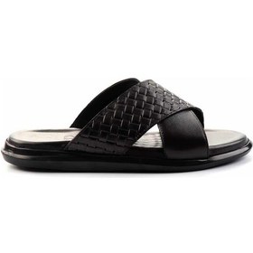 Resim Bambi Siyah Leather Erkek Terlik E04433045043 Siyah 