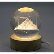 Resim 3D İstanbul Temalı Kristal Cam Küre Led Lamba Model 2 