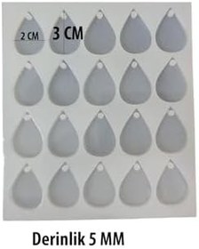 Resim Epoksi Silikon Kalıp Çoklu Damla Kolye Kalıbı 20 li 